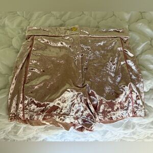 Topshop Blush Velvet Shorts